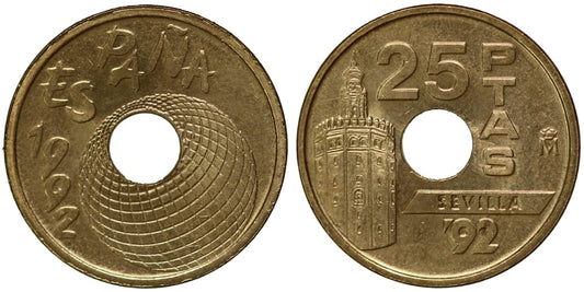 JUAN CARLOS I  25 PESETAS 1992 TORRE DEL ORO