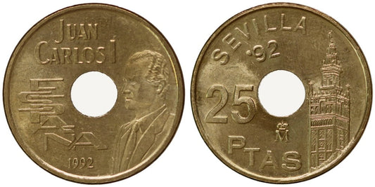 JUAN CARLOS I  25 PESETAS 1992 LA GIRALDA