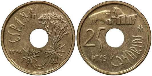 JUAN CARLOS I  25 PESETAS 1994 CANARIAS