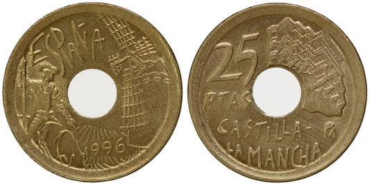 JUAN CARLOS I  25 PESETAS 1996 CAST. LA MANCHA