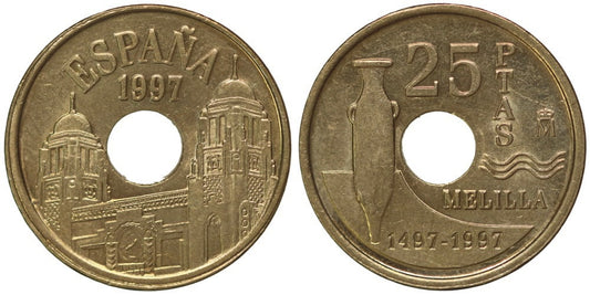 JUAN CARLOS I  25 PESETAS 1997 MELILLA