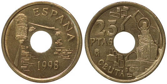 JUAN CARLOS I  25 PESETAS 1998 CEUTA