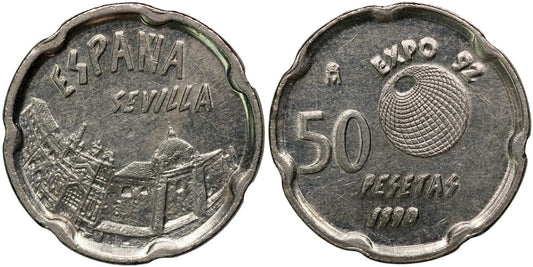 JUAN CARLOS I  50 PESETAS 1990 LA CARTUJA