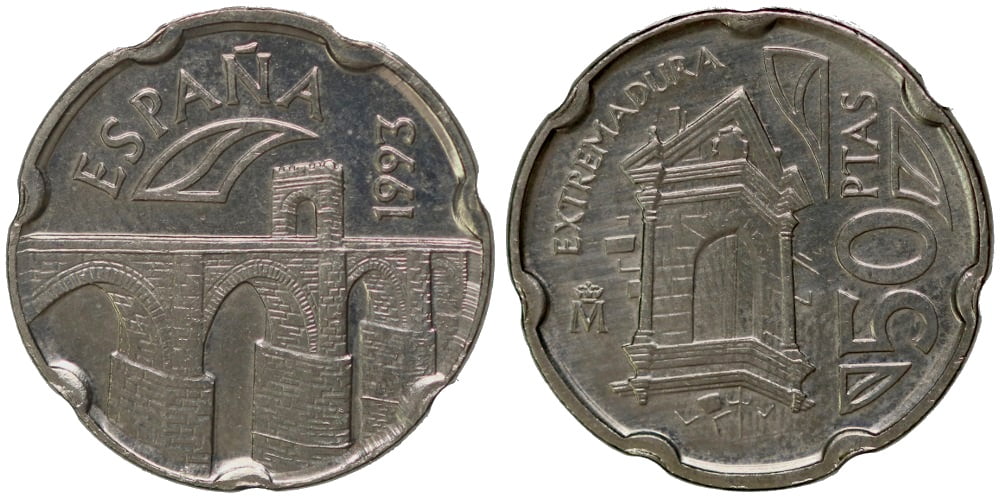 JUAN CARLOS I  50 PESETAS 1993 PUENTE DE ALCANTARA