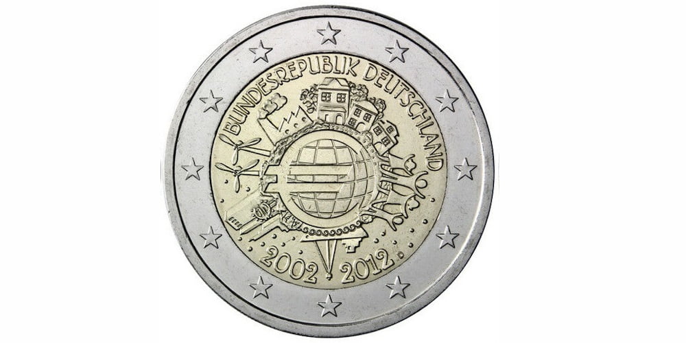 2 EUROS ALEMANIA 2012 ANIVERSARIO DEL EURO