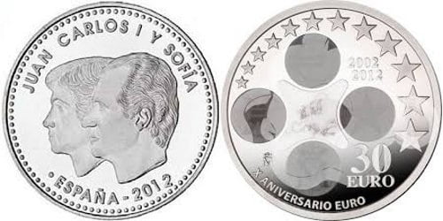 ESPAÑA 30 EUROS 2012 X ANIVERSARIO