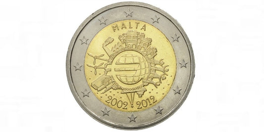 2 EUROS MALTA 2012 ANIVERSARIO DEL EURO