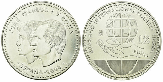 ESPAÑA 12 EUROS 2008 AÑO INTERNACIONAL DEL PLANETA
