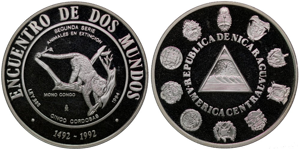 NICARAGUA 5 CORDOBAS 1994