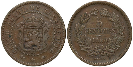 LUXEMBURGO 5 CENTIMES 1860 A