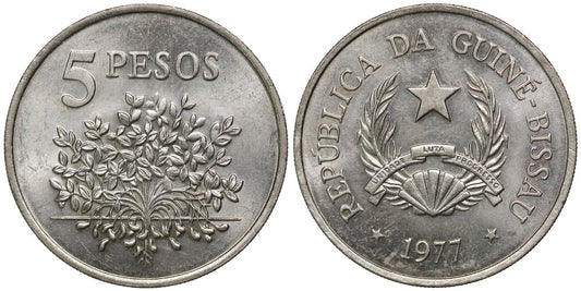 GUINEA BISSAU 5 PESOS 1977