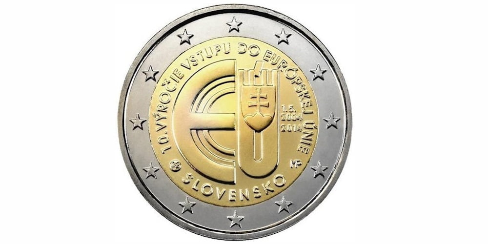 2 EUROS ESLOVAQUIA 2014 X ANIVERSARIO DE LA ENTRADA EN LA C.E.E.
