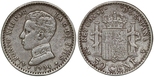 FALSA DE EPOCA 50 CENTIMOS 1904