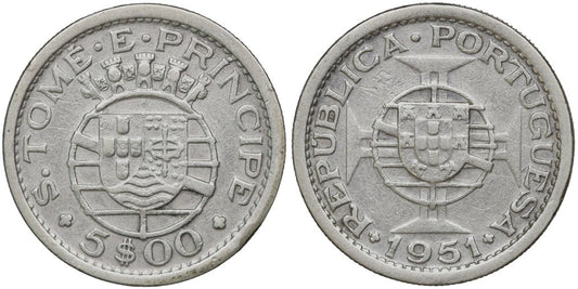 SANTO TOME Y PRINCIPE 5 ESCUDOS 1951